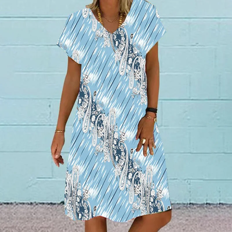 Mini dresses with high - low hems for a modern twistAbstract Print Casual Dress