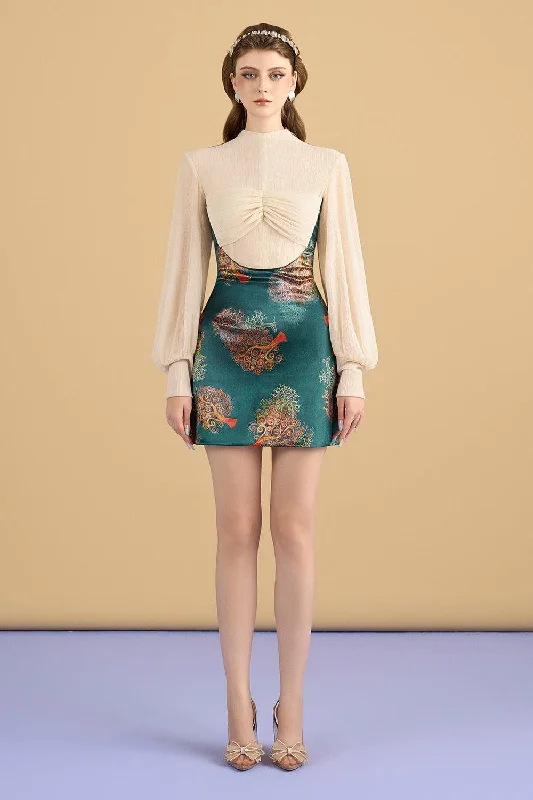 Mini dresses with bow accents for a sweet lookAlaia Pencil Bishop Sleeved Brocade Mini Dress Mini dresses with bow accents for a sweet lookAlaia Pencil Bishop Sleeved Brocade Mini Dress