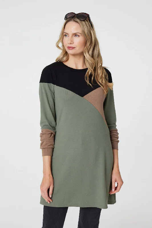 Mini dresses with beaded embellishments for a fancy eventColour Block Long Sleeve Short Dress Mini dresses with beaded embellishments for a fancy eventColour Block Long Sleeve Short Dress