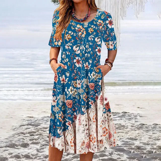 Plaid mini dresses for fall fashionFloral Casual Dress