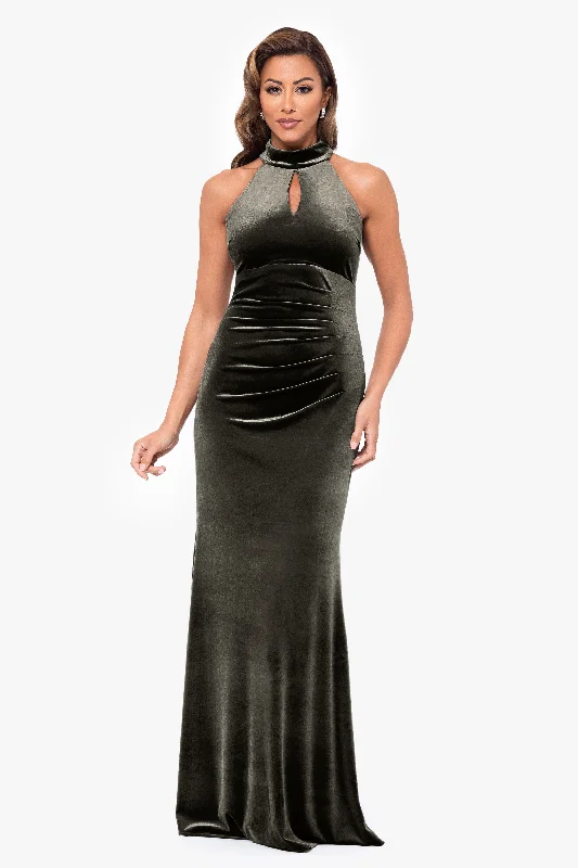 Velvet cocktail dresses with long sleeves for winter galas"Grace" Long Velvet Mock Neck Dress Velvet cocktail dresses with long sleeves for winter galas"Grace" Long Velvet Mock Neck Dress