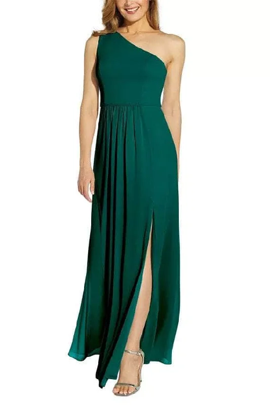 Sequined wedding guest dresses for an evening weddingAdrianna Papell AP1E209149 - One Shoulder Front Slit Evening Dress Sequined wedding guest dresses for an evening weddingAdrianna Papell AP1E209149 - One Shoulder Front Slit Evening Dress