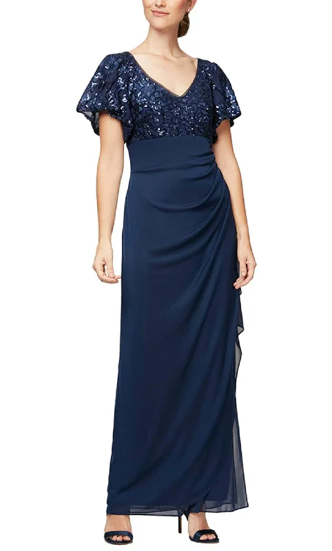 Tea - length wedding guest dresses with polka dot patternsAlex Evenings 8196771 - Sequined Column Full Length Formal Gown Tea - length wedding guest dresses with polka dot patternsAlex Evenings 8196771 - Sequined Column Full Length Formal Gown