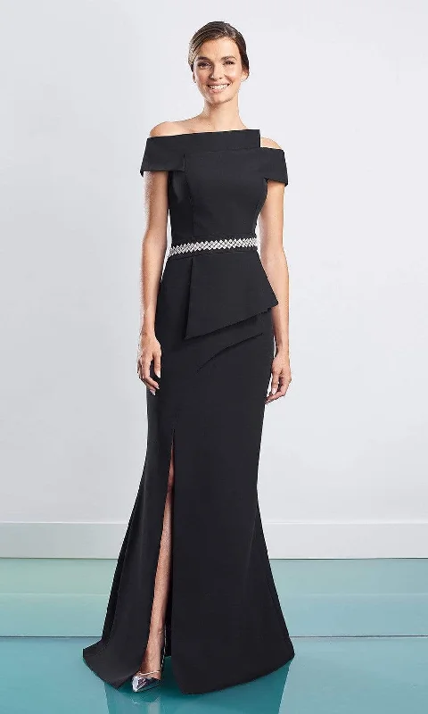 Wedding guest dresses with cold - shoulder ruffled sleeves and knee - length hemsAlexander by Daymor - 1470 Off Shoulder Peplum Trumpet Gown Wedding guest dresses with cold - shoulder ruffled sleeves and knee - length hemsAlexander by Daymor - 1470 Off Shoulder Peplum Trumpet Gown