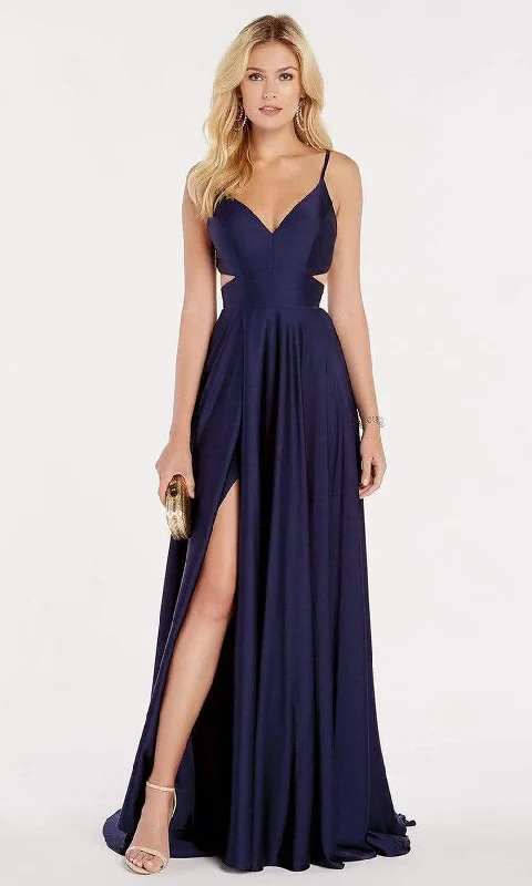 Animal - print wedding guest dresses in subtle colors for a bold statementAlyce Paris - 60453 Sleeveless V-Neck Satin Modest Prom A-Line Gown