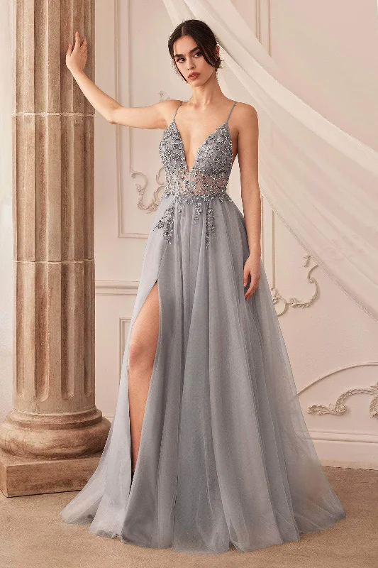 Wedding guest dresses with gathered skirts and V - necklinesAndrea and Leo - A0672 Illusion Beaded Bodice Simple Prom A-Line Gown Wedding guest dresses with gathered skirts and V - necklinesAndrea and Leo - A0672 Illusion Beaded Bodice Simple Prom A-Line Gown