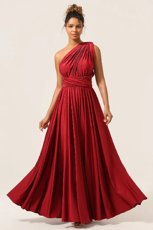 Wrap - style wedding guest dresses with bow accentsBeauty A-Line Halter Neck Burgundy Long Bridesmaid Dress with Criss Cross Back Wrap - style wedding guest dresses with bow accentsBeauty A-Line Halter Neck Burgundy Long Bridesmaid Dress with Criss Cross Back