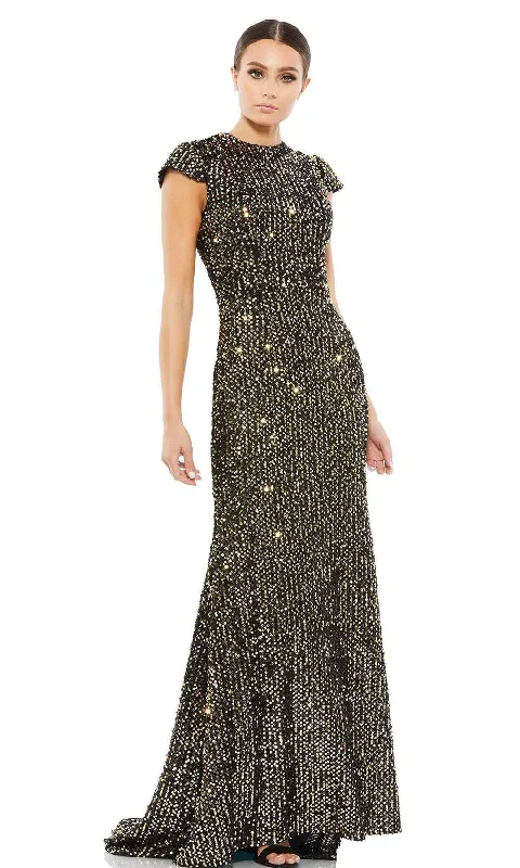 Printed wedding guest dresses with tropical motifs for beach weddingsIeena Duggal - 26647 Cap Sleeve Sequin Dress Printed wedding guest dresses with tropical motifs for beach weddingsIeena Duggal - 26647 Cap Sleeve Sequin Dress