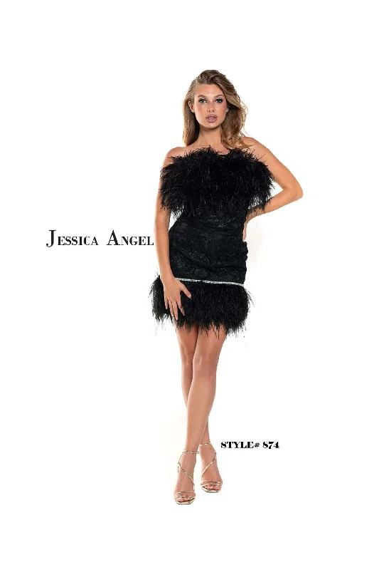 A - line cocktail dresses with floral embroidery for spring partiesJessica Angel Short Strapless Cocktail Dress 874 A - line cocktail dresses with floral embroidery for spring partiesJessica Angel Short Strapless Cocktail Dress 874