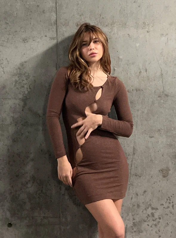 Sequined bodycon dress for a sparkling party look​Jonty Mini Dress Chocolate