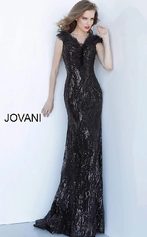 Wedding guest dresses with belted waists and knee - length skirtsJovani 2925 Black Off the Shoulder Feather Neckline Evening Dress Wedding guest dresses with belted waists and knee - length skirtsJovani 2925 Black Off the Shoulder Feather Neckline Evening Dress