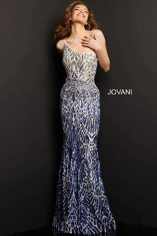 Bodycon dress for a business networking event​Jovani 06469 One Shoulder Formal Long Prom Gown