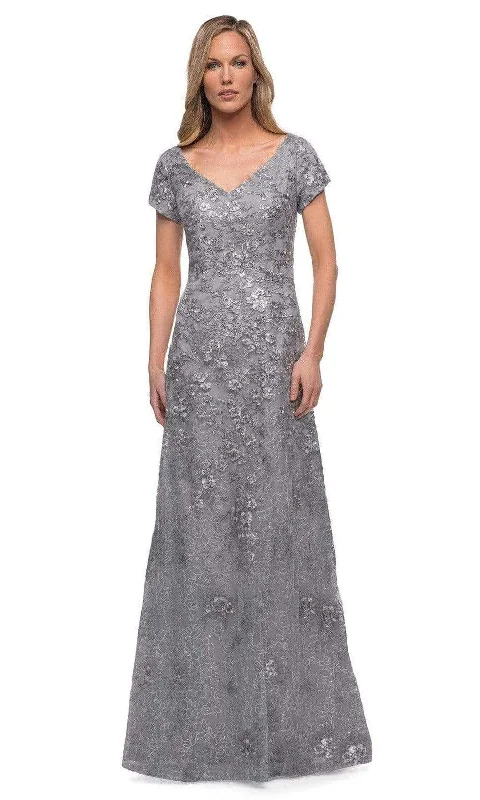 Plaid wedding guest dresses in muted colors for a fall weddingLa Femme - 29291 V Neck Embroidered Modest Dress Plaid wedding guest dresses in muted colors for a fall weddingLa Femme - 29291 V Neck Embroidered Modest Dress