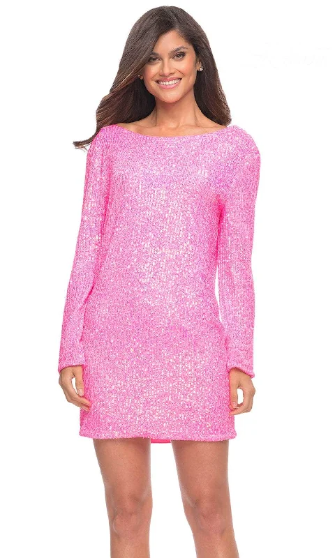 Cocktail dresses with a tassel - adorned belt and a sheath styleLa Femme 30213 - Sequined Long Sleeve Cocktail Dress Cocktail dresses with a tassel - adorned belt and a sheath styleLa Femme 30213 - Sequined Long Sleeve Cocktail Dress
