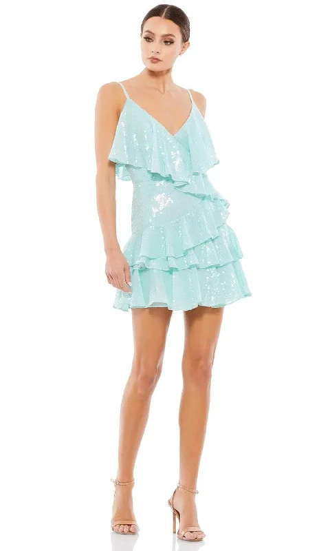 Geometric - printed cocktail dresses with a long - sleeve optionMac Duggal 10569 - Ruffled Skirt Cocktail Dress Geometric - printed cocktail dresses with a long - sleeve optionMac Duggal 10569 - Ruffled Skirt Cocktail Dress