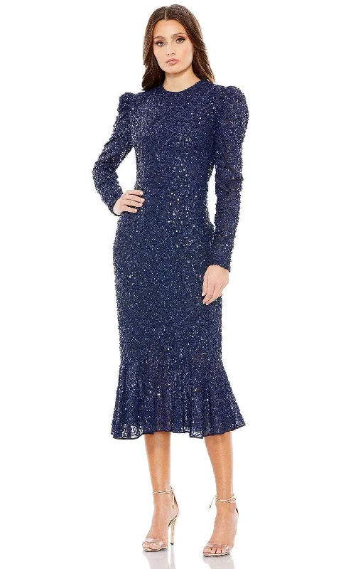 One - shoulder wedding guest dresses with beaded detailsMac Duggal 10865 - Tea Length Evening Dress One - shoulder wedding guest dresses with beaded detailsMac Duggal 10865 - Tea Length Evening Dress