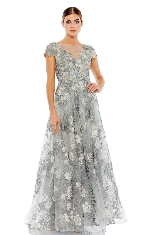 Tea - length wedding guest dresses with polka dot patternsMac Duggal - 20294 Modest Floral Mother of the Bride A-line Dress Tea - length wedding guest dresses with polka dot patternsMac Duggal - 20294 Modest Floral Mother of the Bride A-line Dress