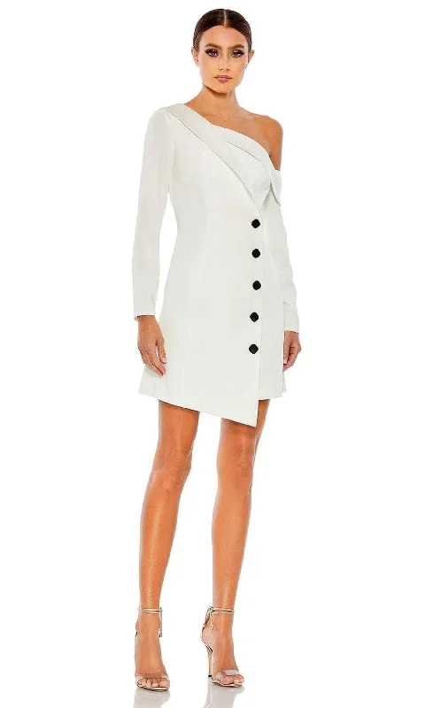 Cocktail dresses with a ruched bodice and spaghetti strapsMac Duggal 26734 - Long Sleeve Tuxedo Cocktail Dress Cocktail dresses with a ruched bodice and spaghetti strapsMac Duggal 26734 - Long Sleeve Tuxedo Cocktail Dress