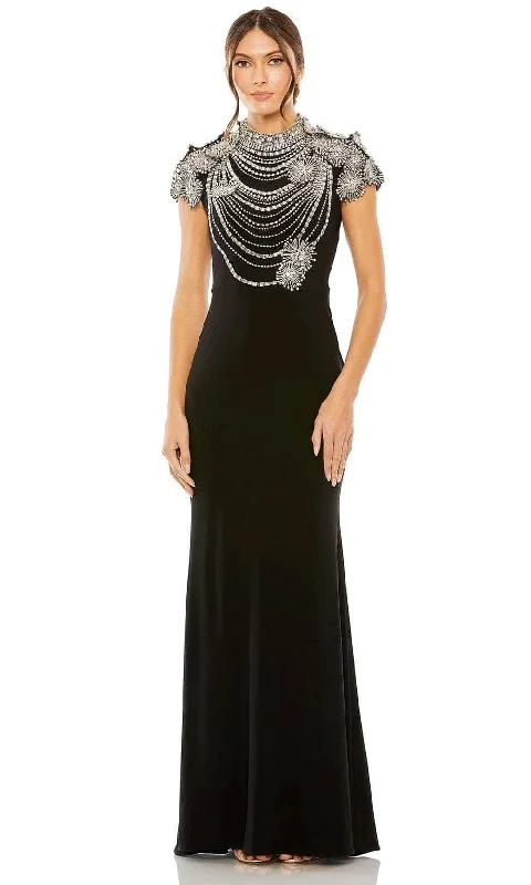 One - shoulder wedding guest dresses with beaded detailsMac Duggal 42055 - Crystal Beaded Sheath Evening Dress One - shoulder wedding guest dresses with beaded detailsMac Duggal 42055 - Crystal Beaded Sheath Evening Dress