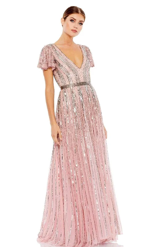 Wedding guest dresses with puff sleeves and knee - length hemsMac Duggal - 70108 Short Sleeve Embellished Dress Wedding guest dresses with puff sleeves and knee - length hemsMac Duggal - 70108 Short Sleeve Embellished Dress