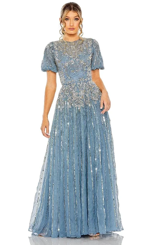 Long - sleeved wedding guest dresses in velvet for a winter weddingMac Duggal 5991 - Puff Sleeve Ornate Evening Gown Long - sleeved wedding guest dresses in velvet for a winter weddingMac Duggal 5991 - Puff Sleeve Ornate Evening Gown