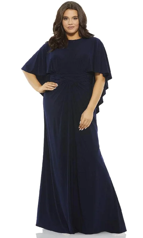 Lace - trimmed wedding guest dresses in blush pinkMac Duggal 67929 - Poncho Modest Jersey Long Dress Lace - trimmed wedding guest dresses in blush pinkMac Duggal 67929 - Poncho Modest Jersey Long Dress