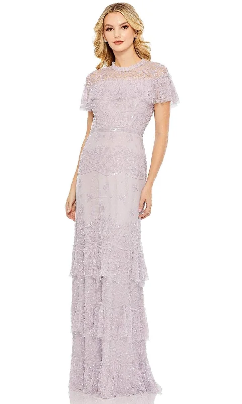 Embroidered wedding guest dresses in earthy tones for a rustic weddingMac Duggal 9195 - Illusion Mesh Overlay Ruffled Long Dress Embroidered wedding guest dresses in earthy tones for a rustic weddingMac Duggal 9195 - Illusion Mesh Overlay Ruffled Long Dress