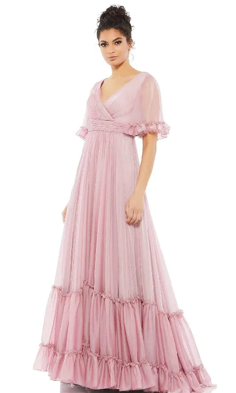 Wedding guest dresses with mesh panels and empire waistsMac Duggal Evening - 70243D Half Flutter Sleeves A-Line Dress Wedding guest dresses with mesh panels and empire waistsMac Duggal Evening - 70243D Half Flutter Sleeves A-Line Dress