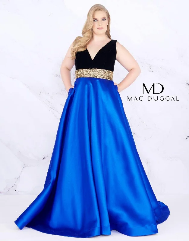 Polka - dot - printed wedding guest dresses with short sleevesMac Duggal 66787 Fabulous Long Sleeveless Ballgown Polka - dot - printed wedding guest dresses with short sleevesMac Duggal 66787 Fabulous Long Sleeveless Ballgown