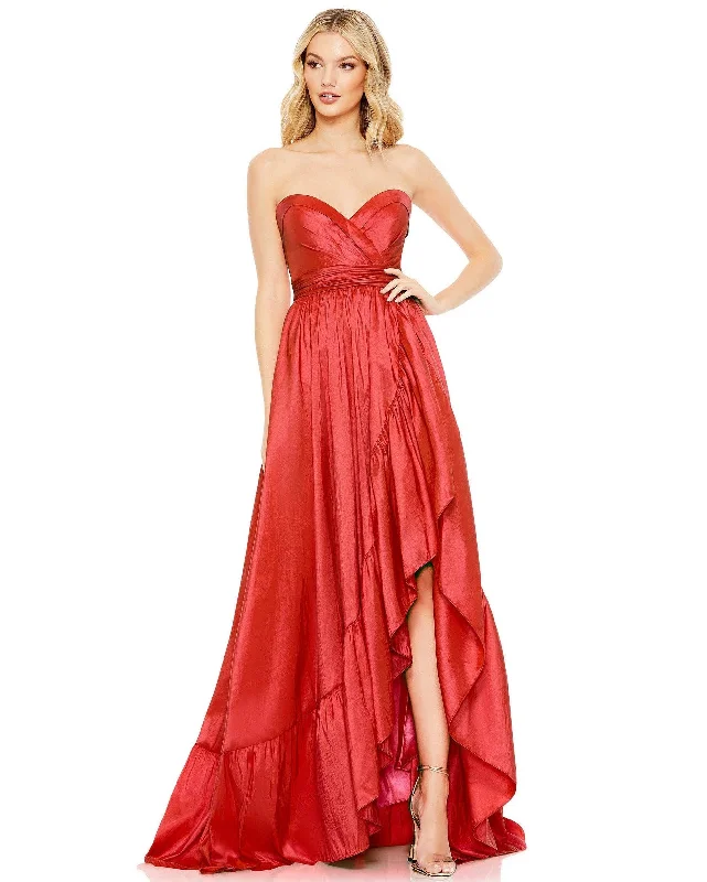 Sleeveless wedding guest dresses with pleated bodicesMac Duggal 68040 High Low Strapless Prom Dress Sleeveless wedding guest dresses with pleated bodicesMac Duggal 68040 High Low Strapless Prom Dress