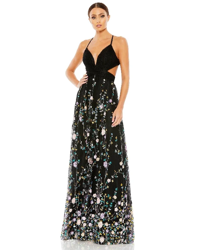 Wedding guest dresses with cut - out details and midi lengthsMac Duggal 67976 Long Formal Floral Prom Dress Wedding guest dresses with cut - out details and midi lengthsMac Duggal 67976 Long Formal Floral Prom Dress