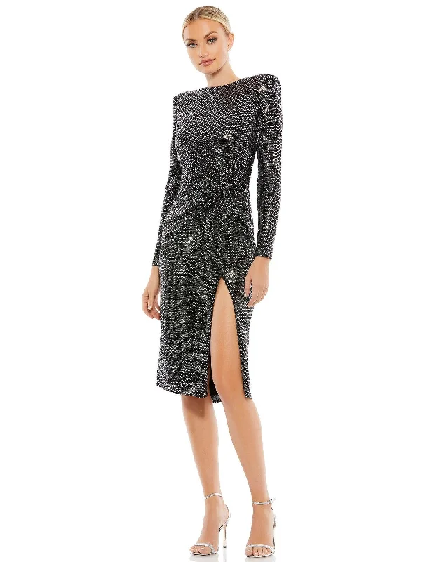 Cocktail dresses with a wrap - front style and a long - length optionMac Duggal 26721 Long Sleeve Short Cocktail Dress Cocktail dresses with a wrap - front style and a long - length optionMac Duggal 26721 Long Sleeve Short Cocktail Dress