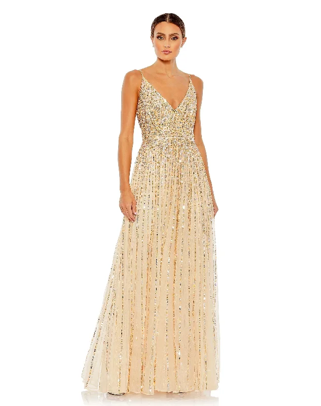 Cotton wedding guest dresses with smocked details for a casual weddingMac Duggal 10928 Long Spaghetti Strap Prom Dress Cotton wedding guest dresses with smocked details for a casual weddingMac Duggal 10928 Long Spaghetti Strap Prom Dress