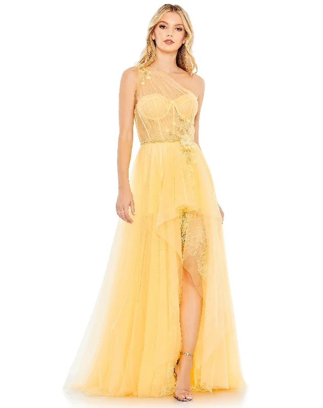 Wedding guest dresses with cold - shoulder ruffled sleeves and knee - length hemsMac Duggal 50661 Prom Long One Shoulder Formal Gown Wedding guest dresses with cold - shoulder ruffled sleeves and knee - length hemsMac Duggal 50661 Prom Long One Shoulder Formal Gown