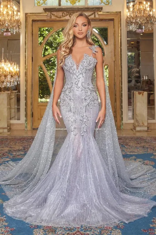 Wrap - style wedding guest dresses with bow accentsPortia And Scarlett 22950 Long Formal Prom Dress Wrap - style wedding guest dresses with bow accentsPortia And Scarlett 22950 Long Formal Prom Dress