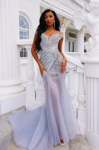 Wedding guest dresses with pom - pom trims for a playful lookPortia And Scarlett 22959 Prom Long Formal Gown Wedding guest dresses with pom - pom trims for a playful lookPortia And Scarlett 22959 Prom Long Formal Gown