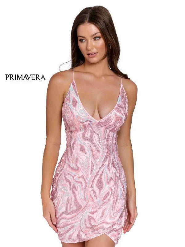Bodycon dress for a homecoming dance​Primavera Couture Sexy Short Prom Dress 3844