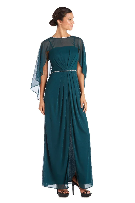 Wrap - style wedding guest dresses with bow accentsR&M Richards 2461P Long Formal Petite Chiffon Dress Wrap - style wedding guest dresses with bow accentsR&M Richards 2461P Long Formal Petite Chiffon Dress