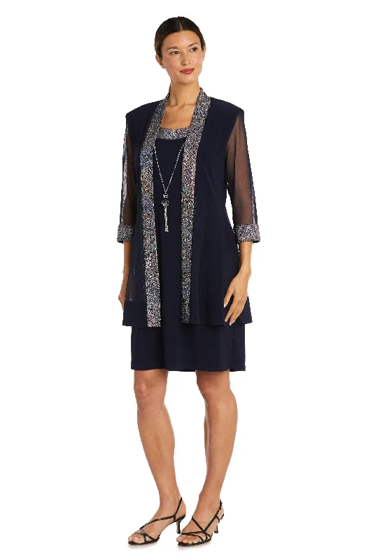 Ruffled cocktail dresses with a knee - length hem for a feminine appealR&M Richards 9147P Short Piece Petite Jacket Dress Ruffled cocktail dresses with a knee - length hem for a feminine appealR&M Richards 9147P Short Piece Petite Jacket Dress