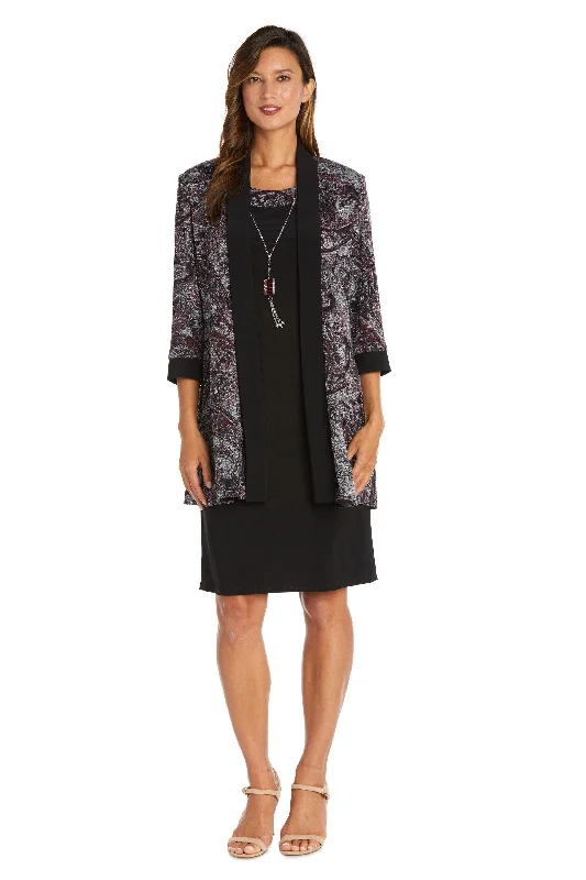 Cocktail dresses with a mesh panel and a high - neck designR&M Richards 9213 Short Two Piece Jacket Print Dress Cocktail dresses with a mesh panel and a high - neck designR&M Richards 9213 Short Two Piece Jacket Print Dress