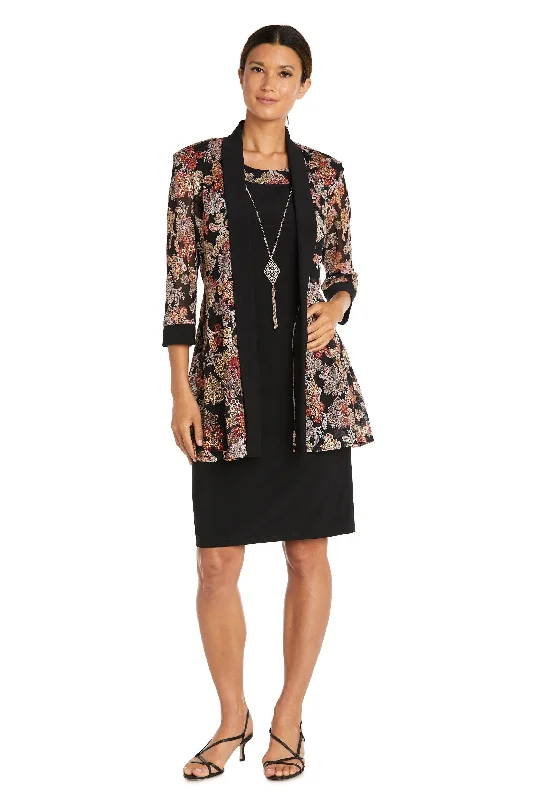 Mini cocktail dresses with a cold - shoulder ruffled sleeveR&M Richards 9043 Short Two Piece Print Jacket Dress Mini cocktail dresses with a cold - shoulder ruffled sleeveR&M Richards 9043 Short Two Piece Print Jacket Dress