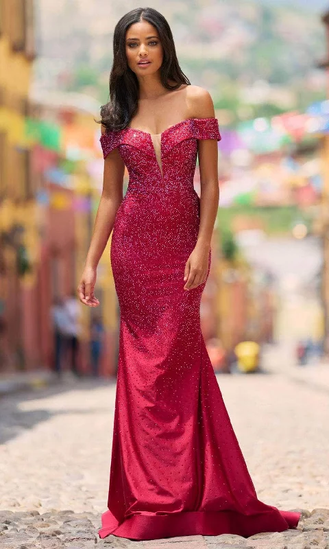 Wedding guest dresses with pom - pom trims for a playful lookSherri Hill 55338 - Beaded Off Shoulder Prom Dress Wedding guest dresses with pom - pom trims for a playful lookSherri Hill 55338 - Beaded Off Shoulder Prom Dress