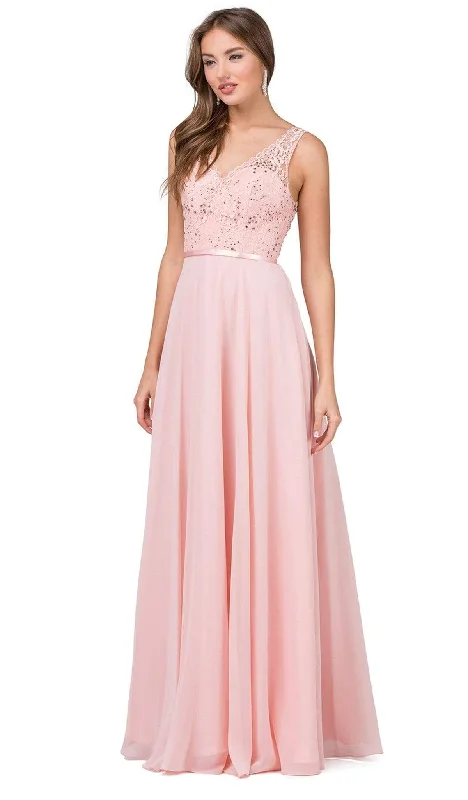 Lace - trimmed wedding guest dresses in blush pinkDancing Queen - 2267 Sleeveless Scalloped Lace Illusion Prom Gown Lace - trimmed wedding guest dresses in blush pinkDancing Queen - 2267 Sleeveless Scalloped Lace Illusion Prom Gown