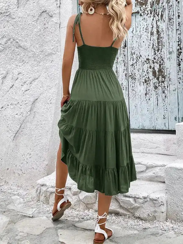 One - shoulder cocktail dresses in emerald green for a bold statementWomen’s Backless Solid Color Camisole Sexy Dress One - shoulder cocktail dresses in emerald green for a bold statementWomen’s Backless Solid Color Camisole Sexy Dress