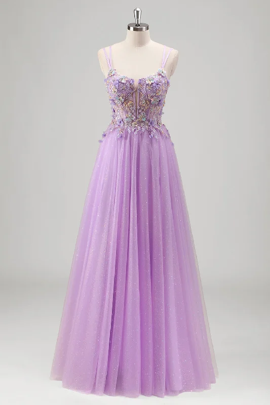 Cocktail dresses with a keyhole back and a midi - lengthSparkly Beaded Lilac Floral Appliques Corset Prom Dress Cocktail dresses with a keyhole back and a midi - lengthSparkly Beaded Lilac Floral Appliques Corset Prom Dress