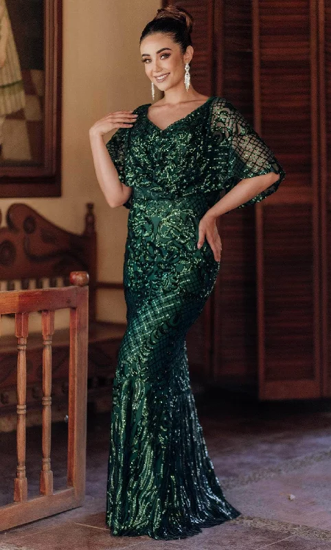 Satin wedding guest dresses with side slits for a sexy touchTerani Couture 232M1516 - Sequin Lace Sheath Evening Gown Satin wedding guest dresses with side slits for a sexy touchTerani Couture 232M1516 - Sequin Lace Sheath Evening Gown