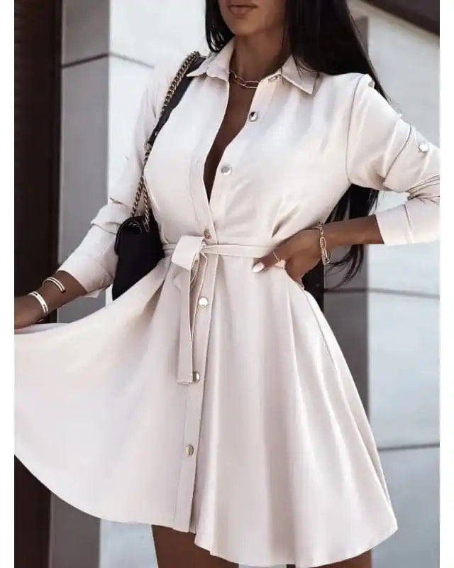Cocktail dresses with a keyhole back and a midi - lengthWomen’s Solid Color Button Down Belted Mini Shirt Dress Cocktail dresses with a keyhole back and a midi - lengthWomen’s Solid Color Button Down Belted Mini Shirt Dress