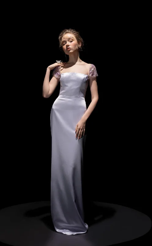 Formal dresses with fringe - trimmed sleeves and wrap - around styles for a bohemian - inspired formal event21SIX 21SV00688 Dress Formal dresses with fringe - trimmed sleeves and wrap - around styles for a bohemian - inspired formal event21SIX 21SV00688 Dress