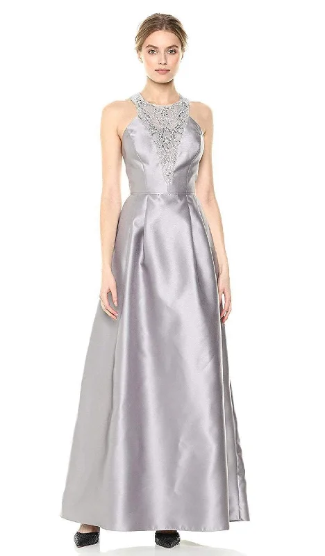 Formal dresses with gathered bodices and wide - leg skirts for a comfortable and stylish silhouetteAdrianna Papell - AP1E203176 Embellished Halter Long A-line Dress Formal dresses with gathered bodices and wide - leg skirts for a comfortable and stylish silhouetteAdrianna Papell - AP1E203176 Embellished Halter Long A-line Dress