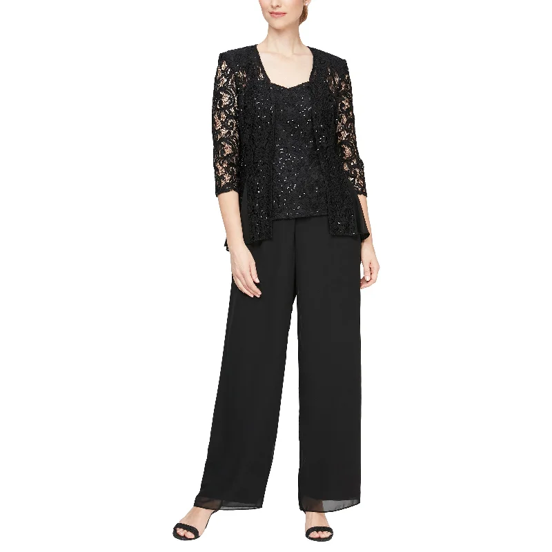 Long - length party dresses with a high - low hem for a trendy styleAlex Evenings 81122538 Long Sleeveless Three Piece Set Jacket Pant Suit Long - length party dresses with a high - low hem for a trendy styleAlex Evenings 81122538 Long Sleeveless Three Piece Set Jacket Pant Suit